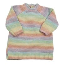 Farebné pruhované svetrové šaty Next