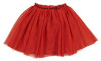 Červená trblietavá tylová sukňa s mašlou H&M