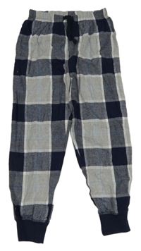 Tmavomodro-sivo-biele kockované pyžamové nohavice Matalan