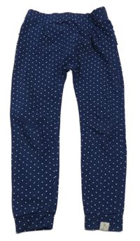 Tmavomodré puntíkaté legíny s volánky George