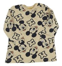 Béžové triko s Mickeym a písmeny Disney