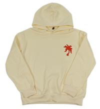 Krémová mikina s palmou a kapucňou