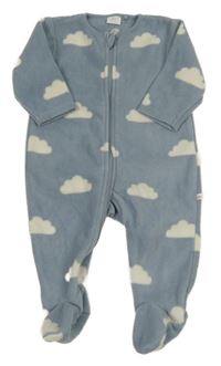 Modrý fleecový overal s mraky Next