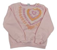 Ružová mikina s batikovaným srdcem Kiki&Koko