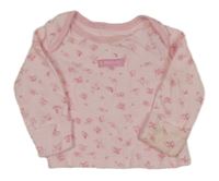 Světlerůžové květované triko s motýly George