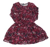 Vínové květované lehké šaty Y.F.K.