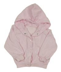 Svetloružová bodkovaná á ľahká prepínaci mikina s kapucňou