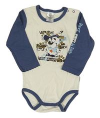 Smetanovo-tmavomodré body se psem