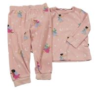 Růžové fleecové pyžamo s vílami M&S