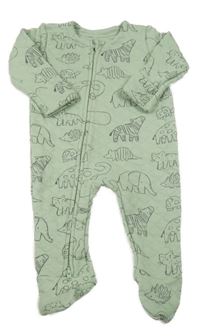 Zelený prešívaný teplákový overal so zvířaty Next