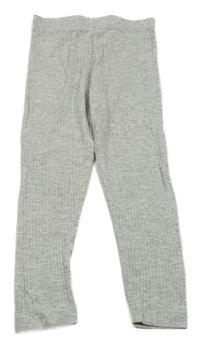 Sivé melírované rebrované legíny George