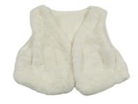 Smotanová kožušinová zateplená vesta