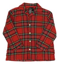 Červeno-tmavozeleno-biela kockovaná košeľa H&M