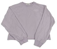 Lila crop mikina s nápisom H&M