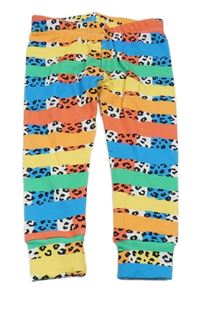 Farebné pruhované tepláky s leopardím vzorom