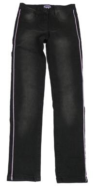 Antracitové skinny rifle s pruhem Alive