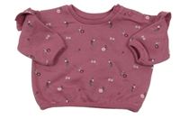 Vínová kvetovaná mikina s volánikmi Matalan