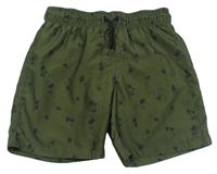 Khaki plážové kraťasy s palmami zn. Primark