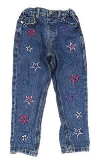 Tmavomodré skinny rifle s výšivkami hvězd zn. Denim Co.