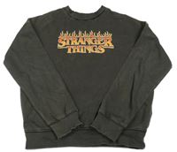 Hnedá mikina s nápisem - Stranger Things