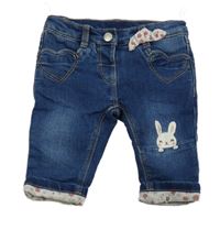 Tmavomodré podšité skinny rifle s králikom C&A