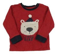 Rubínové pyžamové triko s medvědem Next
