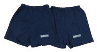 2x tmavomodré bavlnené kraťasy s nášivkou