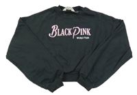 Čierna crop mikina s nápisom H&M