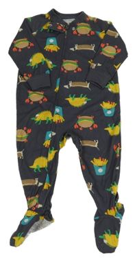 Tmavosivý overal s farebnymi obrázky Carter's