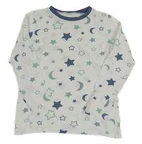 Biele pyžamové tričko s hviezdami