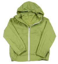 Zelená šušťáková ľahká bunda s kapucňou Tchibo