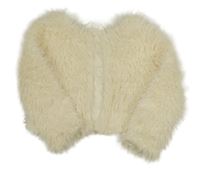 Smetanový kožešinový crop podšitý kabátek H&M