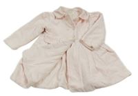 Světlerůžový sametový lehce zateplený kabátek s golierikom