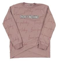 Staroružová ľahká mikina s nápismi