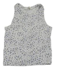 Biely kvetovaný crop top H&M