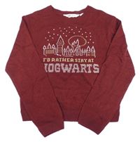 Vínový lehký crop svetr - Harry Potter H&M