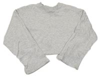 Sivá melírovaná crop mikina H&M