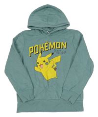 Zelená mikina s Pikachu a kapucí C&A