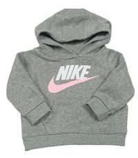 Sivá mikina s logom a kapucňou Nike