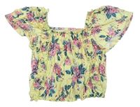 Žlutý květovaný crop top River Island