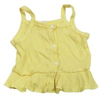 Žltý rebrovaný crop top Shein