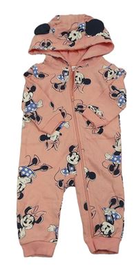 Ružová tepláková kombinéza s Minnie a kapucňou Disney