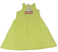 Žluté šaty s nápisem Primark