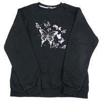 Čierna mikina s motýlikmi zn. Primark