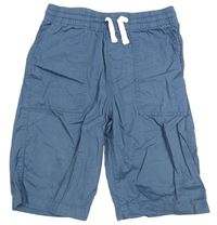 Modrošedé plátěné kraťasy H&M