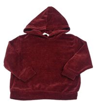 Vínová žinylková mikina s kapucňou H&M