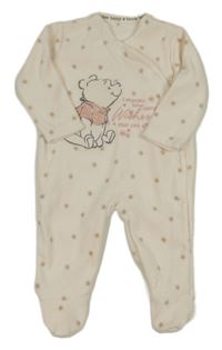 Smotanový fleecový overal s hviezdami a Medvídkem Pú zn. George