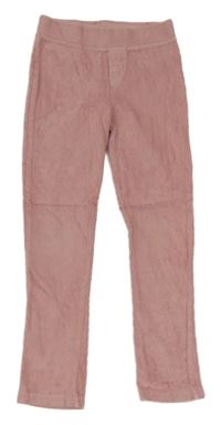 Ružové rebrované zamatové legíny Nutmeg