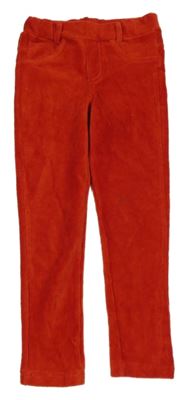 Červené rebrované zamatové tregíny Tchibo