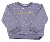 Lila kvetovaná mikina s nápisom C&A